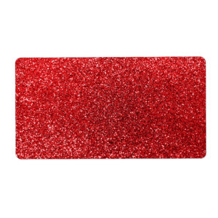 Red glitter label