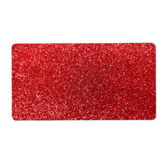 Red glitter label