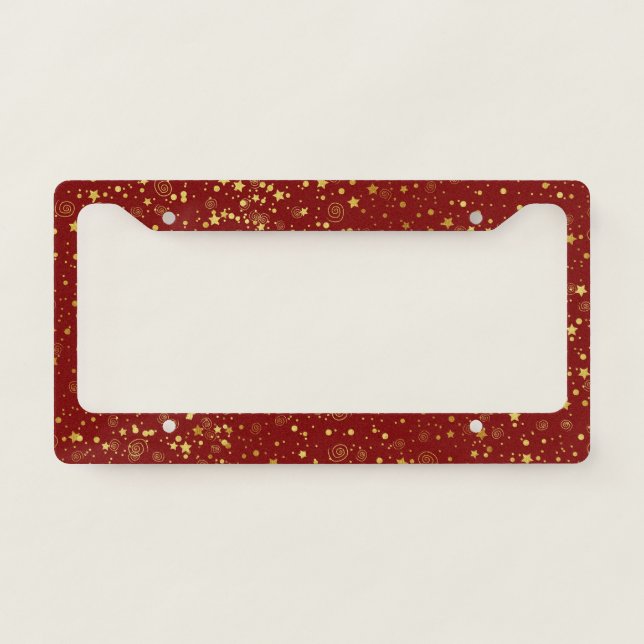 Red Glitter License Plate Frame (Front)