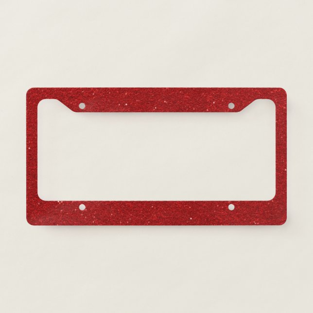 Red Glitter License Plate Frame (Front)