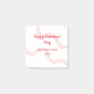 Red glitter lines happy Valentine's day spiral nam Post-it Notes