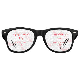 Red glitter lines happy Valentine's day spiral nam Retro Sunglasses
