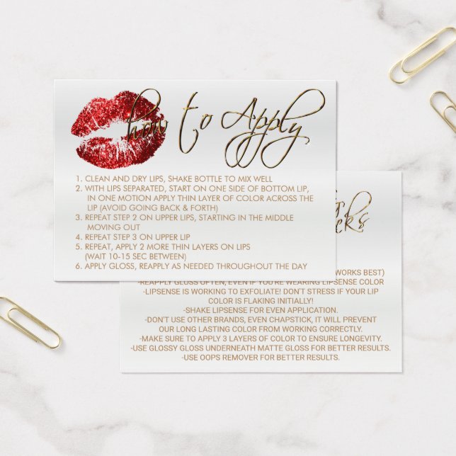 Red Glitter Lips 2 - How to Apply (Office)