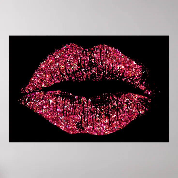 Red Glitter Lips #2 Poster 