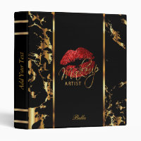 Red Glitter Lips and Gold Marble