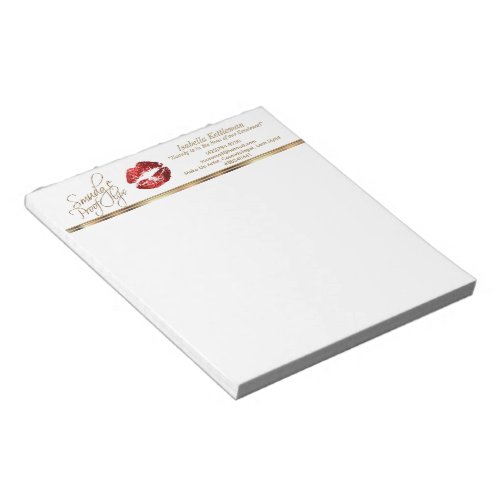 Red Glitter Lips Notepad