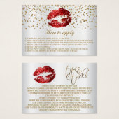 Red Glitter Lips on White Instructions (Front & Back)