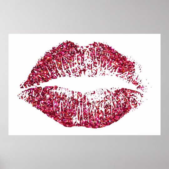 Red Glitter Lips Poster | Zazzle.com