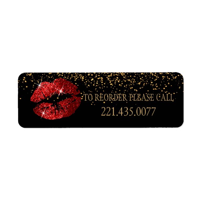 Red Glitter Lips - Reorder Label (Front)