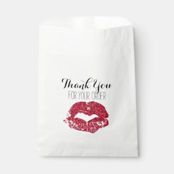 Red Glitter Lips Thank You Bag by TheLipstickLady at Zazzle