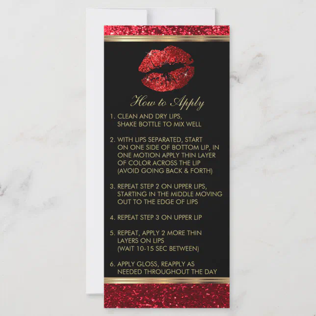 Red Glitter Lipsense Senegence Instructions | Zazzle