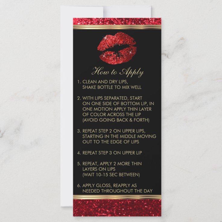 Red Glitter Lipsense Senegence Instructions | Zazzle