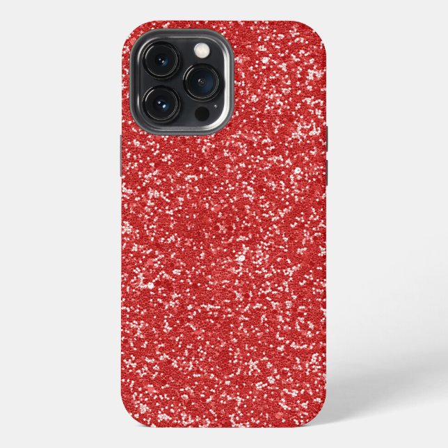 Red Glitter Look Iphone Case (Back)