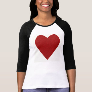 Red Glitter Love Heart Shape T-Shirt