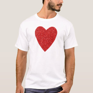 Red glitter love heart T-Shirt