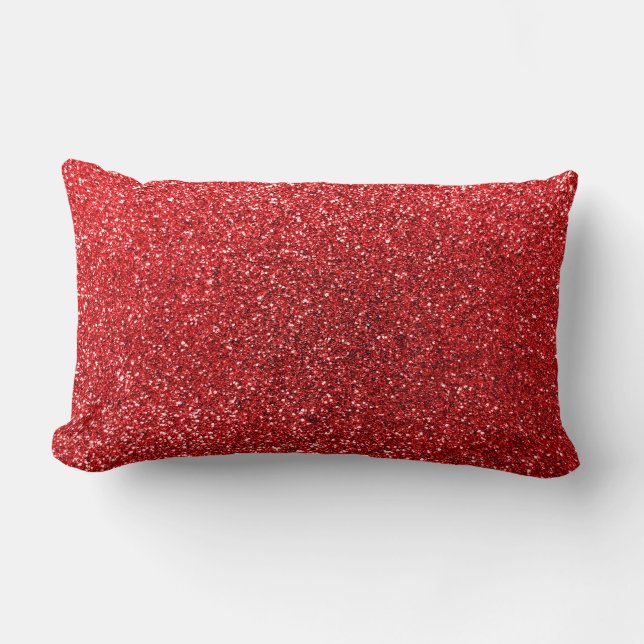 Red glitter lumbar pillow (Front)