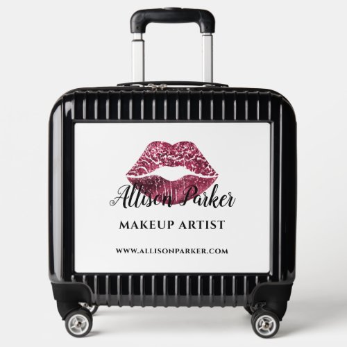 Red Glitter Makeup Artist Professional Business Luggage