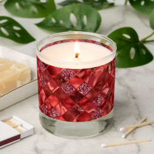Red Glitter Metallic Bling Modern Scented Candle