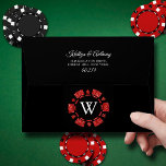 Red Glitter Monogram Poker Chip Casino Wedding Envelope<br><div class="desc">Celebrate in style with these trendy casino themed wedding envelopes. The design is easy to personalize with your own monogram initial and return name & address and your family and friends will be thrilled when they receive these fabulous wedding envelopes. Matching items can be found in the collection.</div>