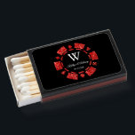 Red Glitter Monogram Poker Chip Casino Wedding Matchboxes<br><div class="desc">Celebrate in style with these modern and very trendy wedding favors. This design is easy to personalize with your special event wording and your guests will be thrilled when they see these fabulous matchboxes.</div>