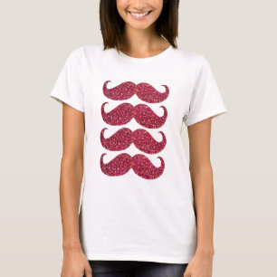 Red Glitter Mustache #2 T-Shirt