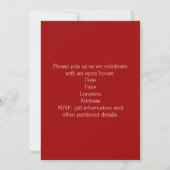Red Glitter Overlay Photo Graduation Announcement (Back)