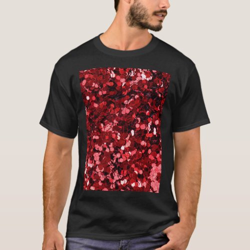 Red Glitter Party Sequins 406 T_Shirt