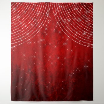 Red Glitter Photo Booth Backdrop Tapestry by ChristmasBellsRing at Zazzle