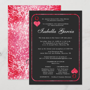 Red Glitter Playing Card Las Vegas Quinceañera
