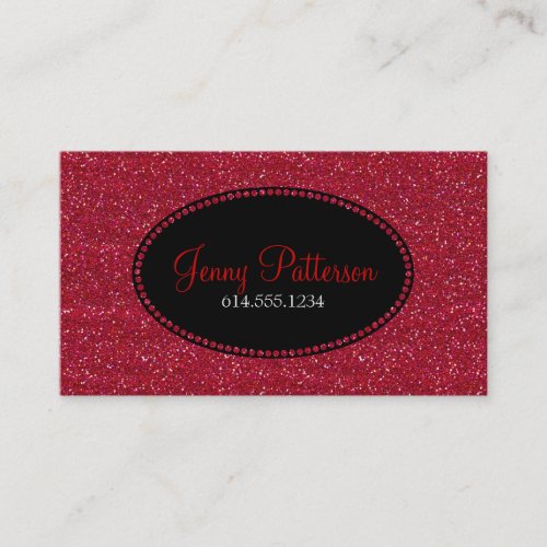 Red Glitter Pretty Elegant Business Cards