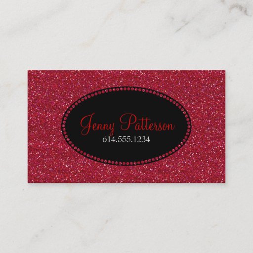 Customizable Red Glitter Pretty Elegant Business Cards