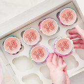 Red Glitter Script Sweet 16 Birthday Edible Frosting Rounds