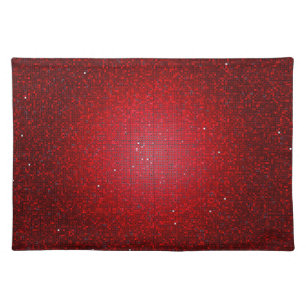 Red Glitter Sequin Disco Glitz Pattern Placemat