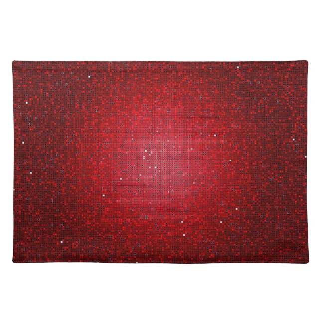 Red Glitter Sequin Disco Glitz Pattern Placemat (Front)