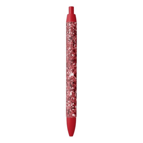 Red Glitter Sparkle         Black Ink Pen