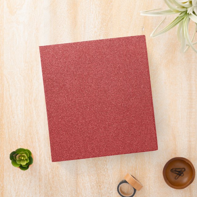Red Glitter, Sparkle, Glitter Background 3 Ring Binder (In Situ)