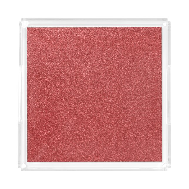 Red Glitter, Sparkle, Glitter Background Acrylic Tray (Front)