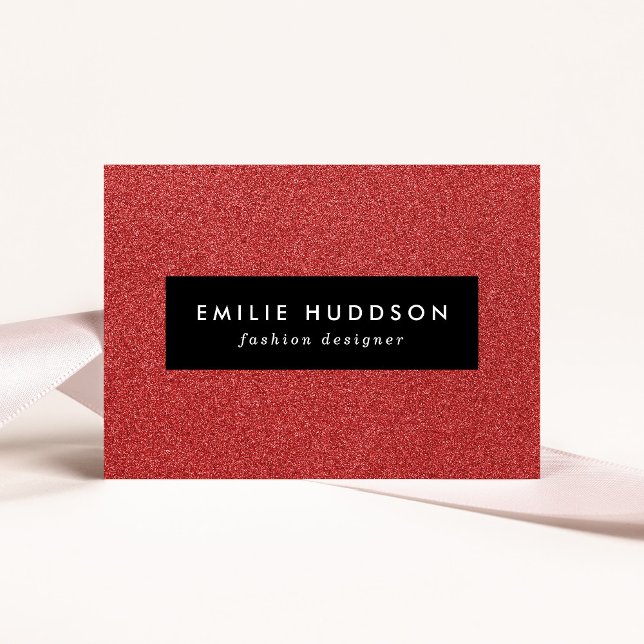 Red Glitter, Sparkle, Glitter Background Business Card (Creator Uploaded)