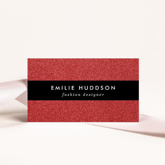 Red Glitter, Sparkle, Glitter Background Business Card (Creator Uploaded)