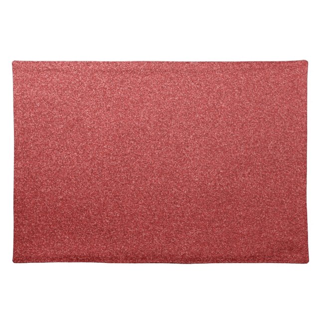 Red Glitter, Sparkle, Glitter Background Cloth Placemat (Front)