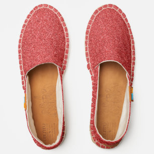 Red Glitter, Sparkle, Glitter Background Espadrilles
