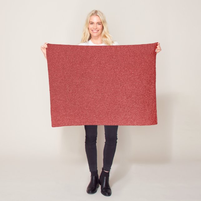 Red Glitter, Sparkle, Glitter Background Fleece Blanket (In Situ)