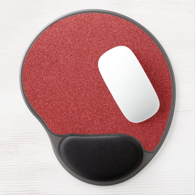 Red Glitter, Sparkle, Glitter Background Gel Mouse Pad (Left Side)