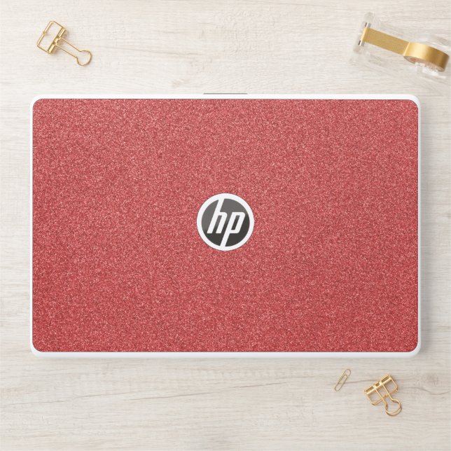 Red Glitter, Sparkle, Glitter Background HP Laptop Skin (Desk)