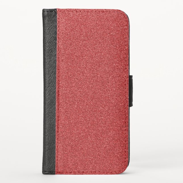Red Glitter, Sparkle, Glitter Background iPhone Wallet Case (Front)