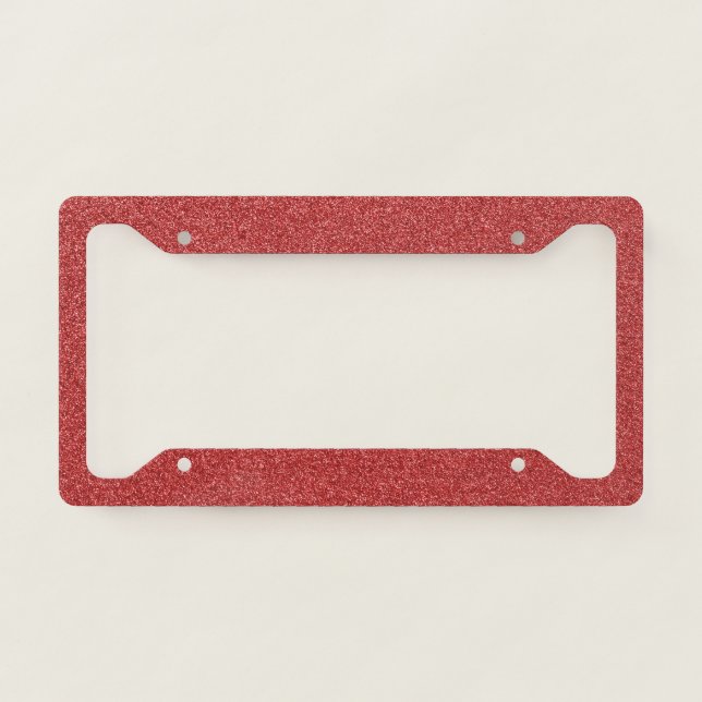 Red Glitter, Sparkle, Glitter Background License Plate Frame (Front)