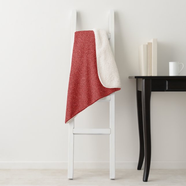 Red Glitter, Sparkle, Glitter Background Sherpa Blanket (In Situ)