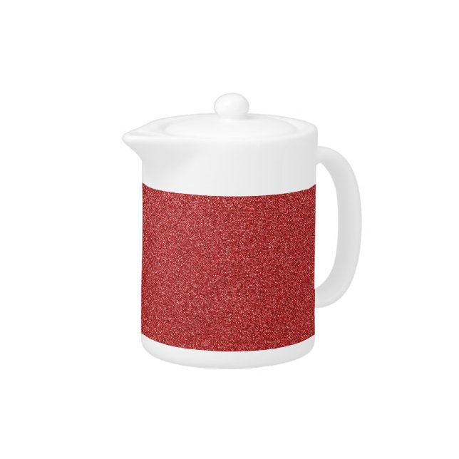 Red Glitter, Sparkle, Glitter Background Teapot (Right)