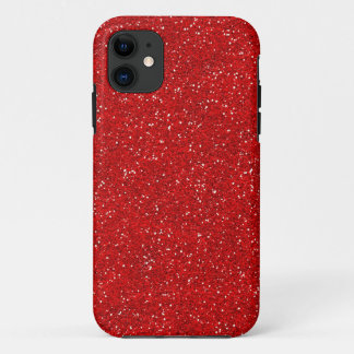 Red Glitter Sparkle Graphic Art Pattern Design iPhone 11 Case