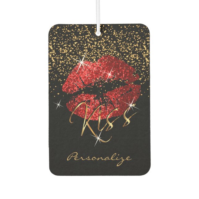 Red Glitter Sparkle Lips Air Freshener (Front)